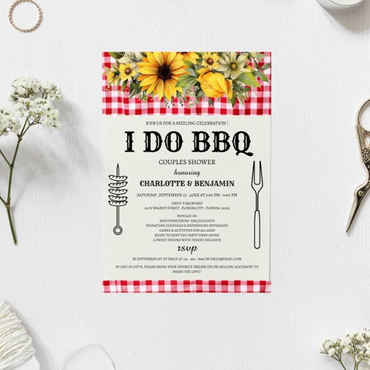 Rustige I DO BBQ Koppels Bruiloftsfeest Kaart