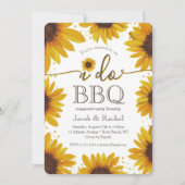 Rustige I DO BBQ Sunflower & Gold Engagement Party Kaart (Voorkant)