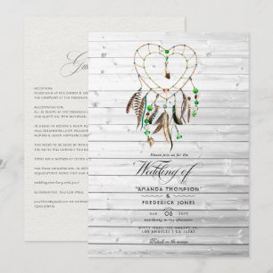Rustige Indiase legende Tribale Boho Bruiloft Kaart