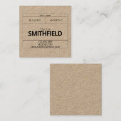 Rustige  industriële Kraft hedendaags Vierkante Visitekaartje (Voorkant / Achterkant)