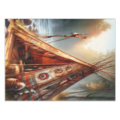 Rustige inheemse Indiase tipi bij een serene rivie Tafelkleed (Voorkant (Horizontaal))