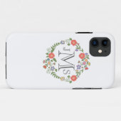 rustige initiaal monogram voor de trouwerij Case-Mate iPhone case (Achterkant (horizontaal))