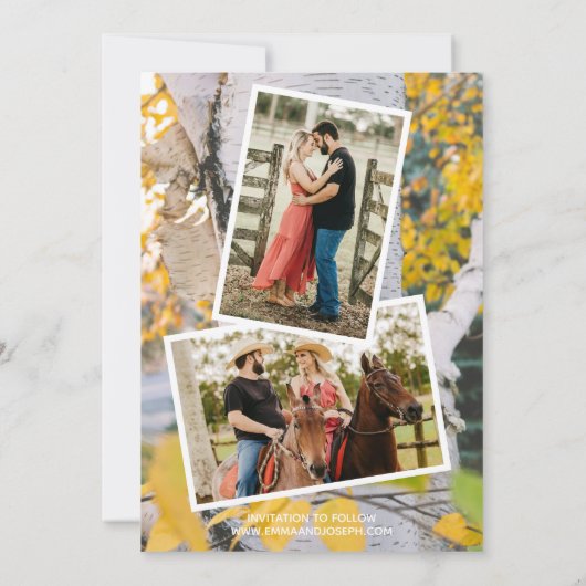 Rustige Initialen 4ever Hart Carved Tree Wedding Kaart (Achterkant)