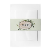 Rustige initialen bruiloft met florale en houtsnip uitnodigingen wikkel (Voorkant Voorbeeld)