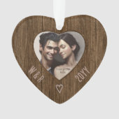 Rustige Initialen in hout - Harde foto met carved  Ornament (voorkant)