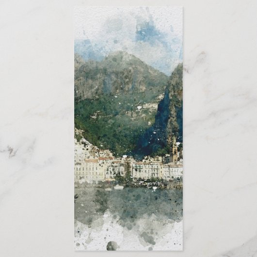 Rustige Italiaanse Amalfi-trouwmenkkaarten Menu (Achterkant)