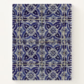 Rustige Italiaanse Azulejo Blue White Geometric Sk Notitieboek (Achterkant)