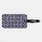 Rustige Italiaanse tegels Azulejo Blue White Geome Bagagelabel (Achterkant horizontaal)