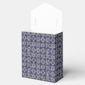 Rustige Italiaanse tegels Azulejo Blue White Geome Bedankdoosjes (Geopend)