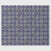 Rustige Italiaanse tegels Azulejo Blue White Geome Cadeaupapier (Vlak)
