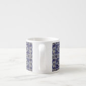 Rustige Italiaanse tegels Azulejo Blue White Geome Espresso Kop (Achterkant)