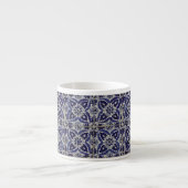 Rustige Italiaanse tegels Azulejo Blue White Geome Espresso Kop (Voorkant)