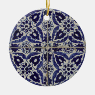 Rustige Italiaanse tegels Azulejo Blue White Geome Keramisch Ornament