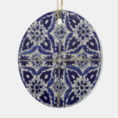 Rustige Italiaanse tegels Azulejo Blue White Geome Keramisch Ornament (Links)
