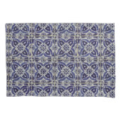 Rustige Italiaanse tegels Azulejo Blue White Geome Kussensloop (Voorkant-Links)