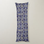Rustige Italiaanse tegels Azulejo Blue White Geome Lichaamskussen (Achterkant (Verticaal))