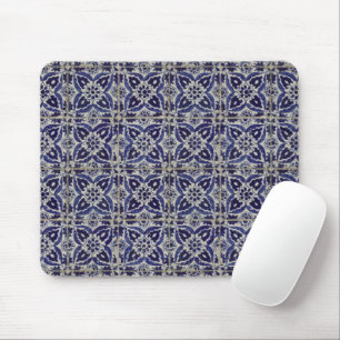 Rustige Italiaanse tegels Azulejo Blue White Geome Muismat