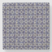 Rustige Italiaanse tegels Azulejo Blue White Geome Stenen Onderzetter (Voorkant)