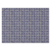 Rustige Italiaanse tegels Azulejo Blue White Geome Tafelkleed (Voorkant (Horizontaal))