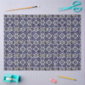 Rustige Italiaanse tegels Azulejo Blue White Geome Tissuepapier (Craft)