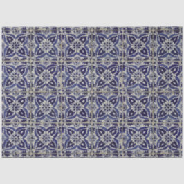 Rustige Italiaanse tegels Azulejo Blue White Geome Tissuepapier