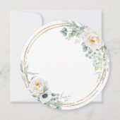 Rustige Ivory Floral Eucalyptus Wedding Gold Cirke Kaart (Achterkant)