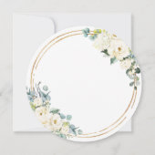 Rustige Ivory Floral Eucalyptus Wedding Gold Cirke Kaart (Achterkant)