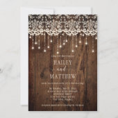 Rustige Ivory Lace Sparkle Lights Barn Wood | Kaart (Voorkant)