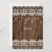 Rustige Ivory Lace Sparkle Lights Barn Wood | Kaart (Achterkant)