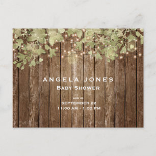Rustige Ivy & Lichten Hood Fence QR Code Baby show Uitnodiging Briefkaart