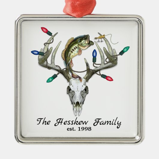 Rustige jacht Vist Deer Antlers Metalen Ornament (Voorkant)