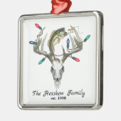 Rustige jacht Vist Deer Antlers Metalen Ornament (Links)