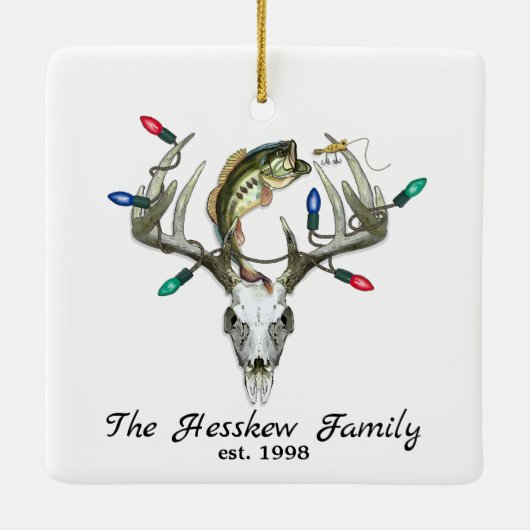 Rustige jacht Vist het metaal Ornament van Deer An (Achterkant)