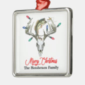 Rustige jachtkerst Vist Metalen Ornament (Links)