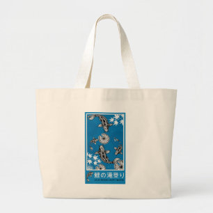 Rustige Japanse Carpo-kunst Grote Tote Bag
