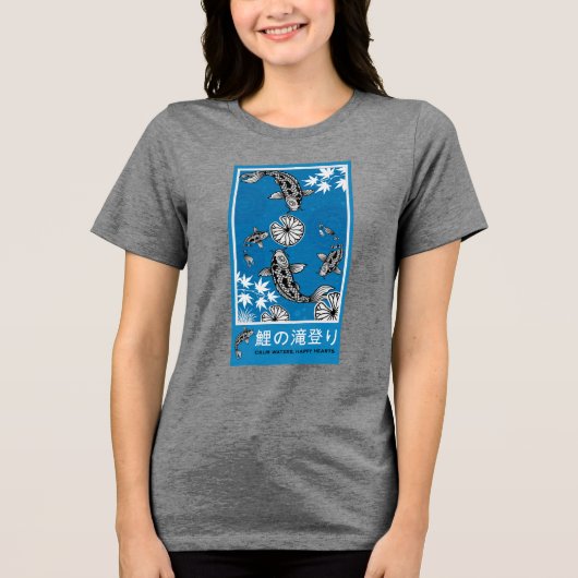 Rustige Japanse Carpo-kunst Tri-Blend Shirt (Voorkant)