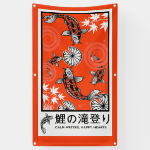Rustige Japanse Karper Kunst Spandoek