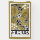 Rustige Japanse Karper Kunst Spandoek (Verticaal)