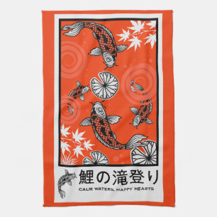 Rustige Japanse Karper Kunst Theedoek