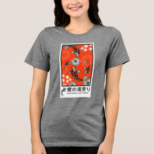 Rustige Japanse Koi Karper Kunst Tri-Blend Shirt