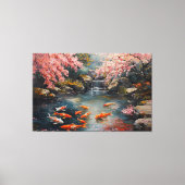 Rustige Japanse Tuin met Koi Pond Canvas Afdruk (Voorkant)