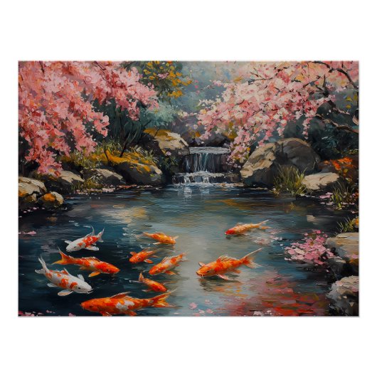 Rustige Japanse Tuin met Koi Pond Perfect Poster (Voorkant)