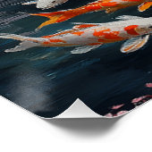 Rustige Japanse Tuin met Koi Pond Perfect Poster (Hoek)