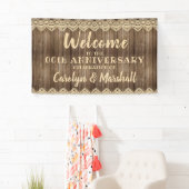 Rustige Jubileum met hout en room Spandoek (Insitu)