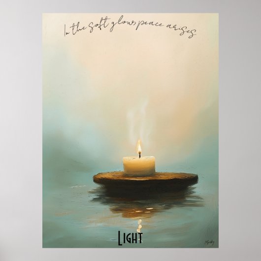 Rustige kaars Meditatie Art Poster (Voorkant)