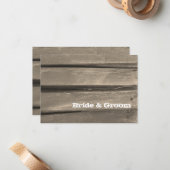 Rustige Kaart voor landelijke houten bruiloft Notitiekaartje (Voorkant / Achterkant in situ)
