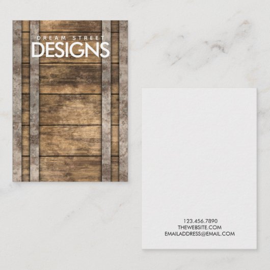 Rustige Kaart voor metalen houten verharding Visitekaartje (Voorkant / Achterkant)