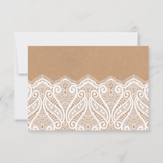 Rustige Kaarten van RSVP met witte frank en kraft (Achterkant)