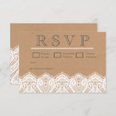 Rustige Kaarten van RSVP met witte frank en kraft (Voorkant / Achterkant)