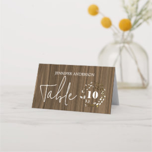 Rustige Kaarten van wood Leaf Wreath Wedding Table Plaatskaartje